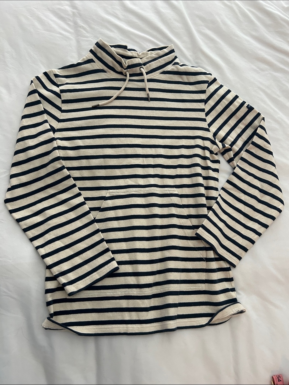 Saint James Cream and Navy Striped Tee